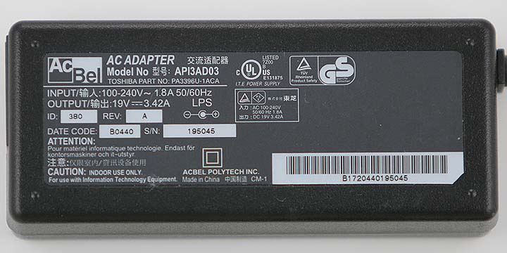TOSHIBA Original PA3396U-1ACA 19V 3.42A 65W AC Adapter for Satellite L10 L15 L20 L25 A85 M30X M35X M45 M55 Series Notebook Laptop